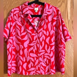 a new day Red and Pink Button Down Shirt
